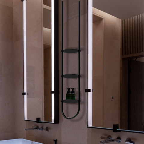 Trio Wall-Mounted Bathroom Towel Shelf — product photograph | رف تريو الجداري للفوط ومستلزمات الحمام — صورة للمنتج
