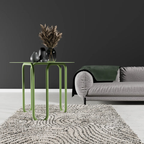Curved modern metal coffee table for living room drinks books and decor طاولة قهوة معدنية عصرية بتصميم منحني لغرفة المعيشة للمشروبات والكتب والديكور