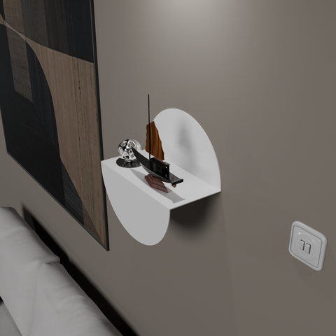 Slim modern wall mounted decor shelf for organizing small items in tight spaces رف حائطي ديكور مودرن نحيف لتنظيم الأغراض الصغيرة في المساحات الضيقة