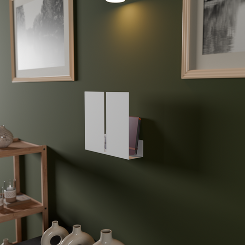Compact modern wall mounted mail shelf for small items and décor رف حائطي عصري مدمج للبريد والأغراض الصغيرة والديكور