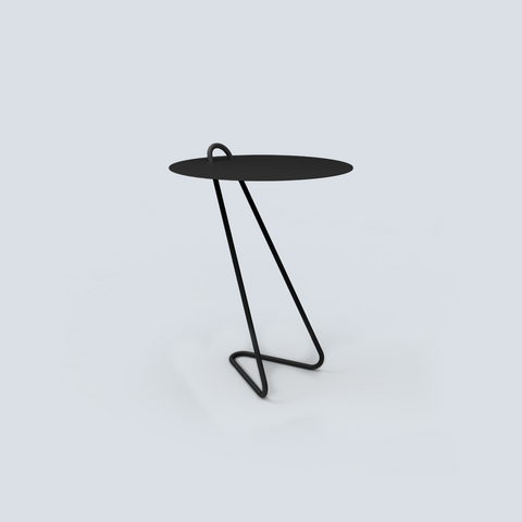 Angolo Modern Metal side table with a stylish minimalistic design and sleek black finish.