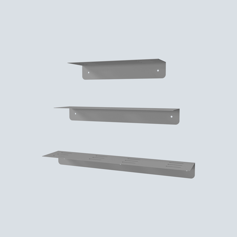 Set of three modern floating wall shelves for bathroom storage and décor ثلاث رفوف حائط عائمة حديثة لتخزين الحمام والديكور