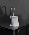 Modern minimalist toothbrush holder for bathroom counters to organize brushes and razors حامل فرشاة أسنان مودرن بسيط لعدادات الحمام لتنظيم الفرش والموسات