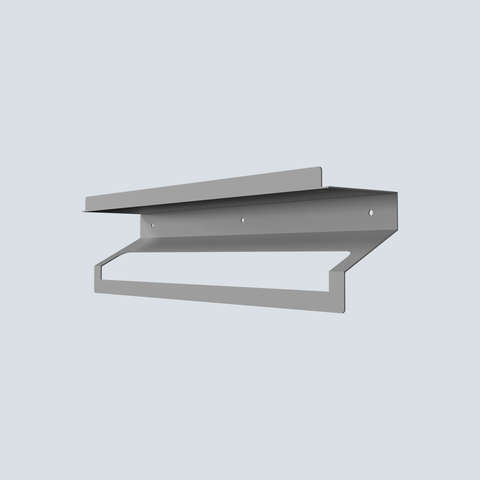 Large wall mounted stainless steel bathroom storage shelf for towels and essentials رف تخزين كبير مثبت على الحائط من ستانلس ستيل للمناشف والأغراض الكبيرة