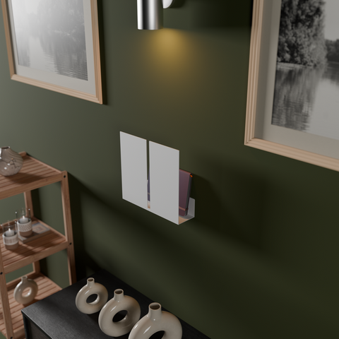 Compact modern wall mounted mail shelf for small items and décor رف حائطي عصري مدمج للبريد والأغراض الصغيرة والديكور