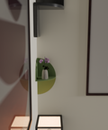 Luna Metal Corner Shelf — product photograph | رف لونا المعدني لزوايا الحائط — صورة للمنتج