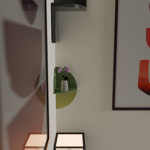 Modern compact decor shelf DE 1 2 for versatile storage and display رف ديكور صغير عصري DE 1 2 لتخزين وعرض متعدد الاستخدامات