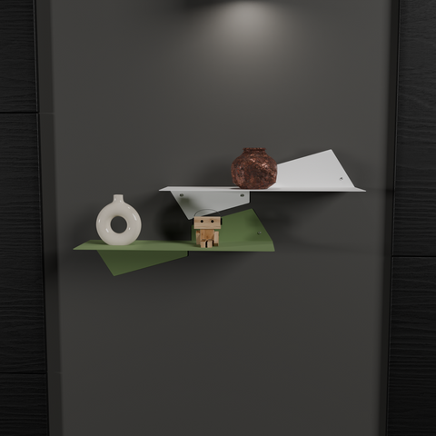 Modern metal storage shelf with open design for home organization رف تخزين معدني عصري بتصميم مفتوح لتنظيم المنزل Pencilight