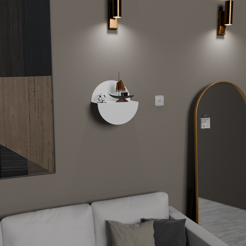 Slim modern wall mounted decor shelf for organizing small items in tight spaces رف حائطي ديكور مودرن نحيف لتنظيم الأغراض الصغيرة في المساحات الضيقة