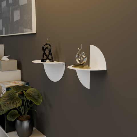 Two piece modern wall shelf set with deep storage for kitchen or bathroom طقم رفوف حائط عصري بمكان تخزين عميق للمطبخ أو الحمام