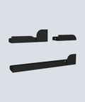 Set of three modern floating wall shelves for bathroom storage of toiletries and small items طقم ثلاث رفوف حائط عائمة مودرن لتخزين أدوات الحمام والأغراض الصغيرة