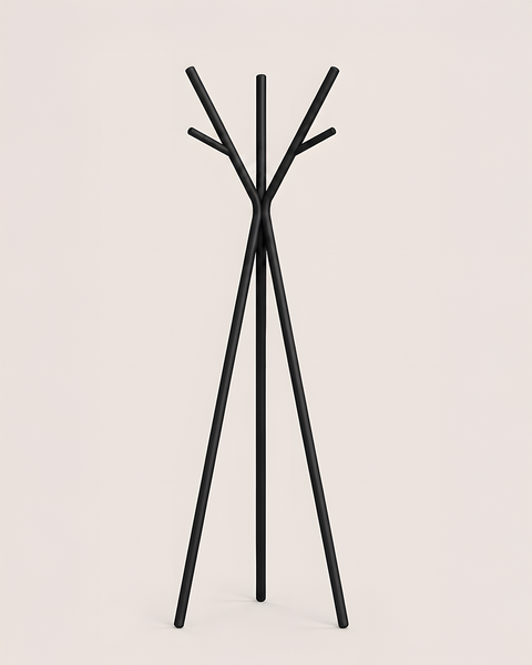 Stylish modern multipurpose cloths rack with a tree-inspired design, perfect for organizing bags and coats.
