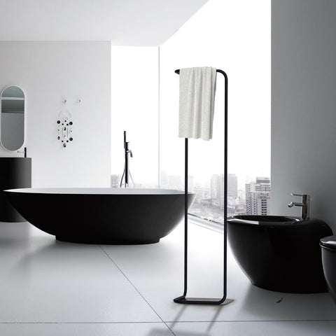 Free-standing clothes and towel holder for bedroom or bathroom رف واقف لحمل الملابس والمناشف لغرفة النوم أو الحمّام