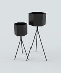 Nova Tall Hexagonal Metal Planter — product photograph | حوض زرع نوفا المعدني السداسي المرتفع — صورة للمنتج