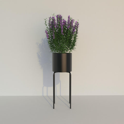 Modern wide planter pot for indoor or outdoor plants with elegant sleek design وعاء زرع عريض عصري للنباتات الداخلية والخارجية بتصميم أنيق