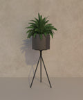 Aria Hexagonal Metal Planter — styled interior view | حوض زرع أريا المعدني سداسي الشكل — ضمن تنسيق داخلي