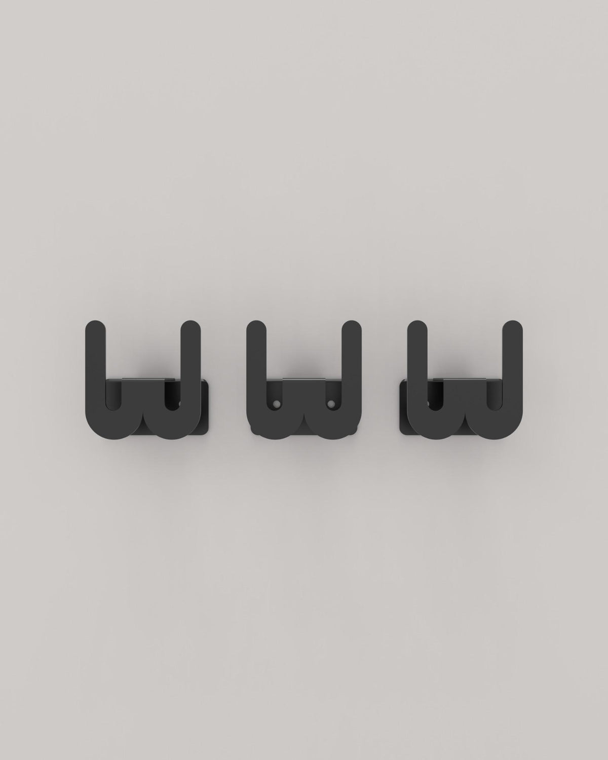 Trevo Stainless Steel Wall Hooks — Set of 3