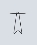 Angolo Modern Metal side table with minimalistic design and sleek black finish.