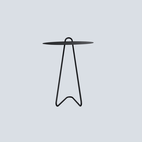 Angolo Modern Metal side table with minimalistic design and sleek black finish.