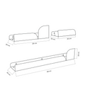 Set of three modern floating wall shelves for bathroom storage of toiletries and small items طقم ثلاث رفوف حائط عائمة مودرن لتخزين أدوات الحمام والأغراض الصغيرة