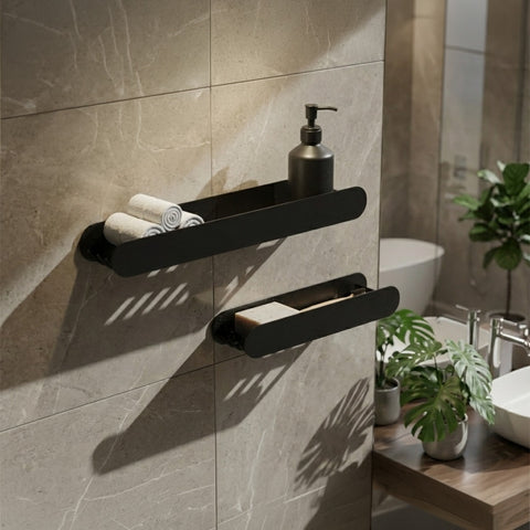 Bathroom Shelf with Side Hook — B27 — product photograph | رف حمام بي 27 مع علاقة جانبية — صورة للمنتج