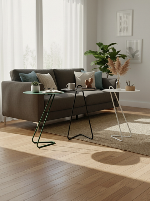 Sleek minimalist modern side table for compact living spaces طاولة جانبية عصرية بتصميم بسيط للمساحات الصغيرة