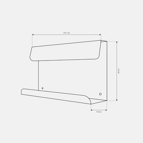Compact modern metal wall shelf for toiletries décor and essentials رف جداري معدني عصري صغير للأدوات والديكور والأغراض