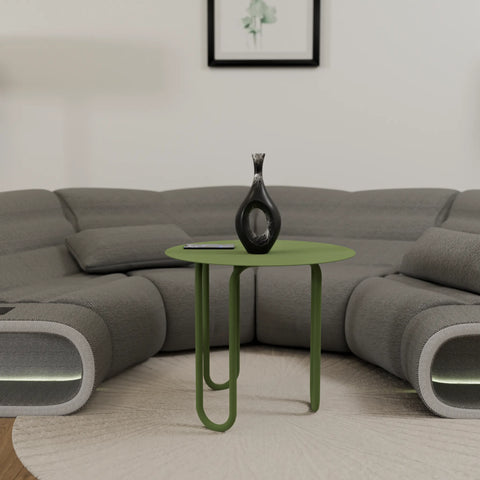 Curved modern metal coffee table for living room drinks books and decor طاولة قهوة معدنية عصرية بتصميم منحني لغرفة المعيشة للمشروبات والكتب والديكور