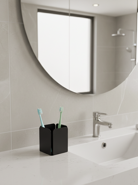 Compact stainless steel bathroom holder for toiletries and small accessories حامل حمام ستانلس ستيل مدمج للأدوات والأغراض الصغيرة