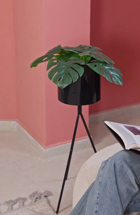 Terra Tall Cylindrical Metal Planter