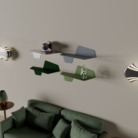 Trapezio fold shelf DE 2 with multi purpose storage in modern space saving design رف Trapezio DE 2 قابل للطي لتخزين متعدد الأغراض بتصميم يوفر المساحة